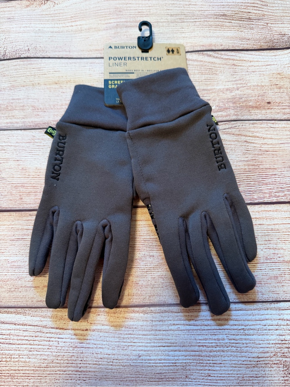 Burton Gray/Black Power Stretch Liner Screen Grab Glove Womens Small/Medium